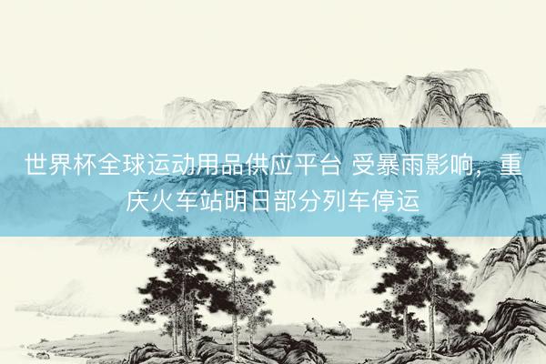 世界杯全球運(yùn)動(dòng)用品供應(yīng)平臺(tái) 受暴雨影響,重慶火車站明日部分列車停運(yùn)