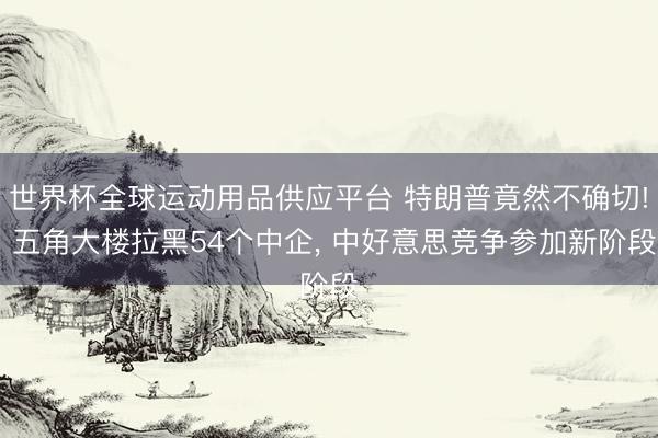世界杯全球運動用品供應(yīng)平臺 特朗普竟然不確切! 五角大樓拉黑