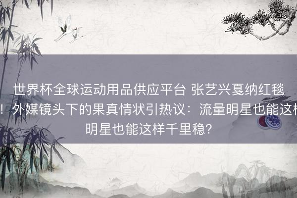 世界杯全球運(yùn)動用品供應(yīng)平臺 張藝興戛納紅毯生圖曝光！外媒鏡頭下的果真情狀引熱議：流量明星也能這樣千里穩(wěn)？